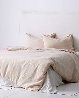 il momento linen duvet and pillow case set - queen - blush