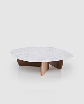 Julius coffee table - natural oak w white marble 