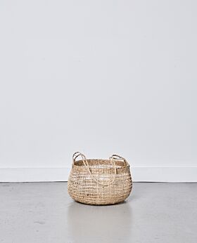 Lally woven basket with long handle - medium